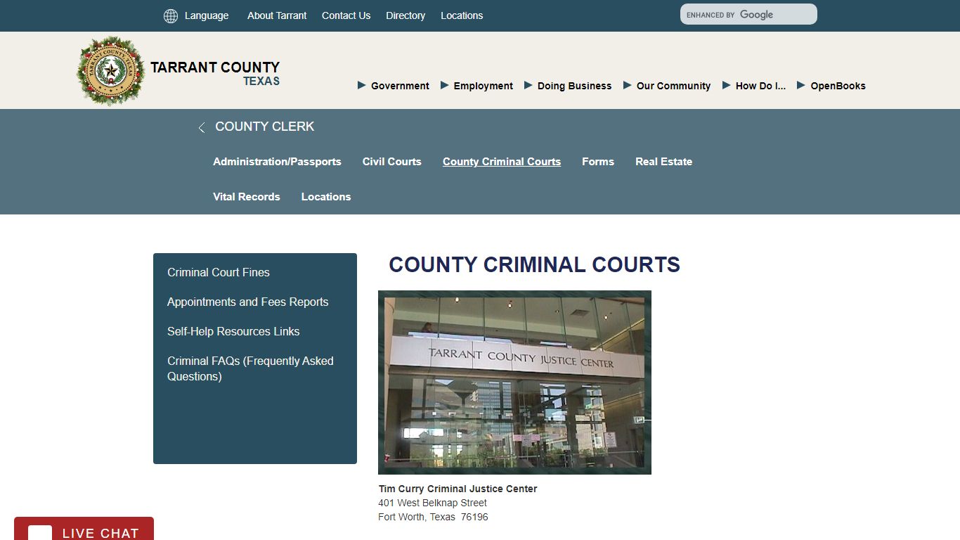Criminal Courts - Tarrant County TX